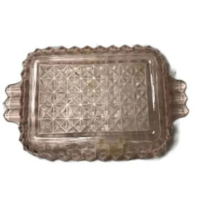 Vintage Anchor Hocking Pink Depression Glass Dish Ribbed